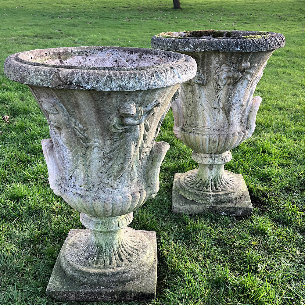 Pair of Large Lobed ‘Medici’ Urns