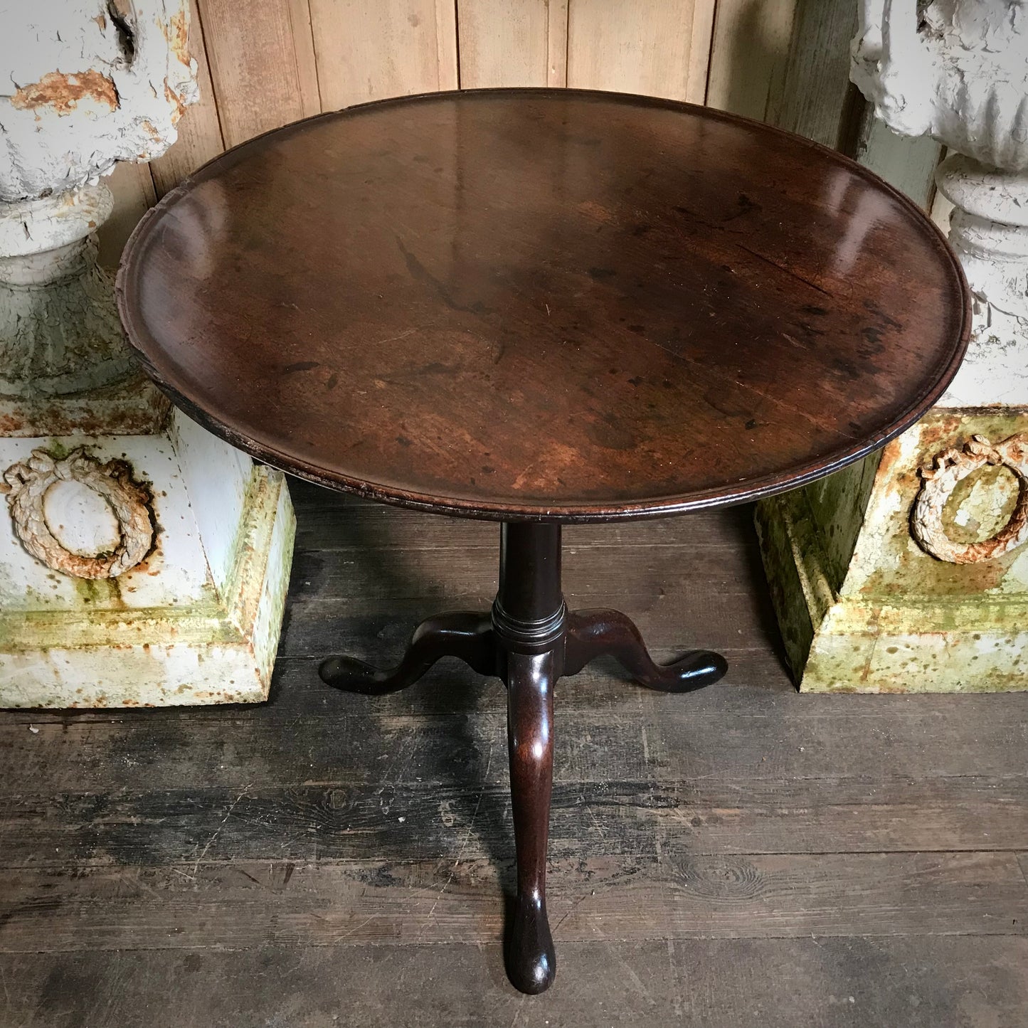 English Georgian Tilt Top Bird Cage Wine Table