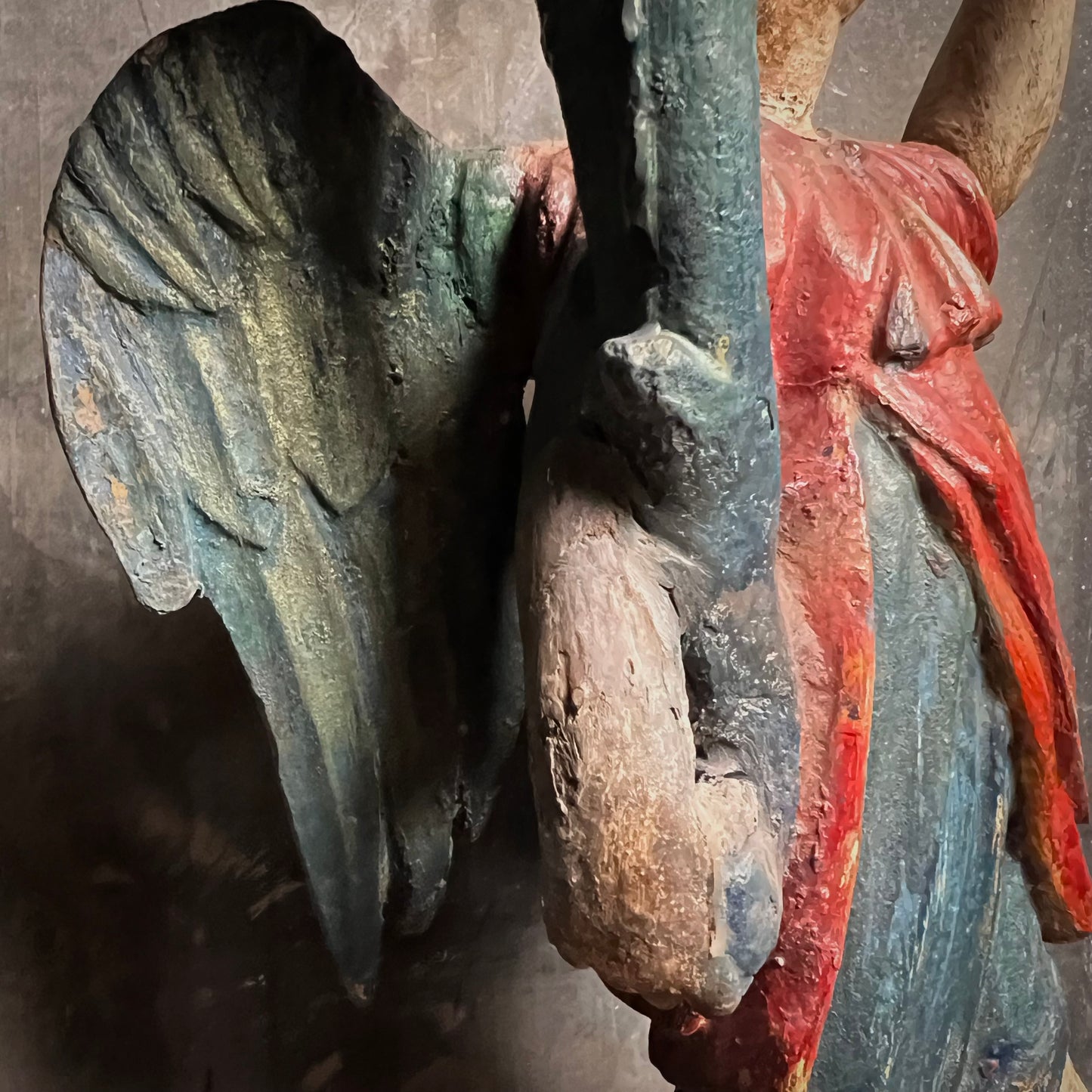 Carved Angel With Cornucopia Pricket Candlestick c.1680 and Later