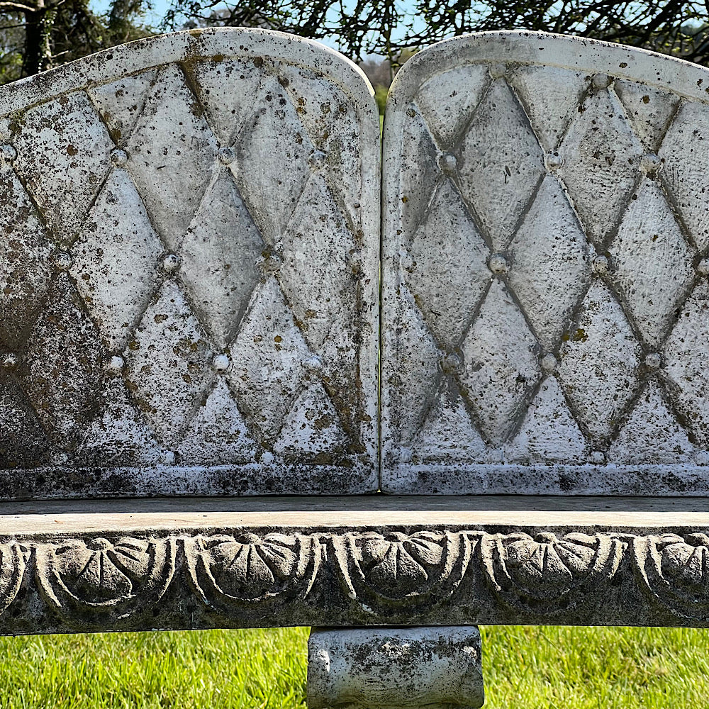 Italian Marble Di Latte Garden Lion Bench