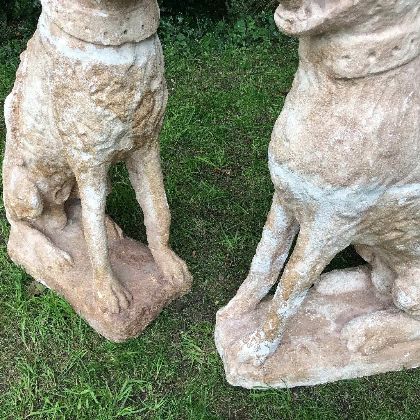 Pair of Plaster Maquette Grotesque Hounds