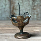 A Tiny 14th Century Gilt Bronze Pricket Travelling Candlestick
