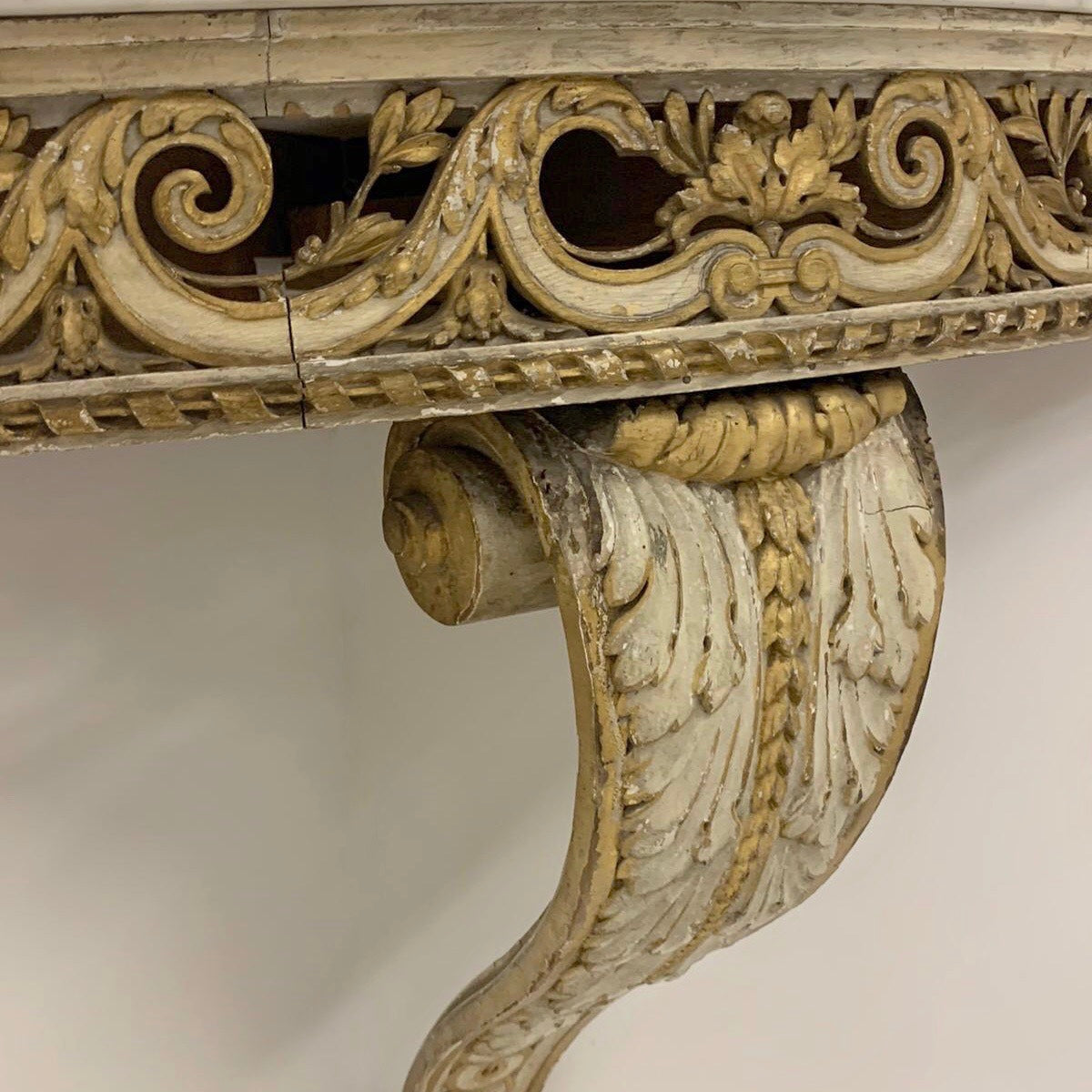 19th Century French Carved Corner Console