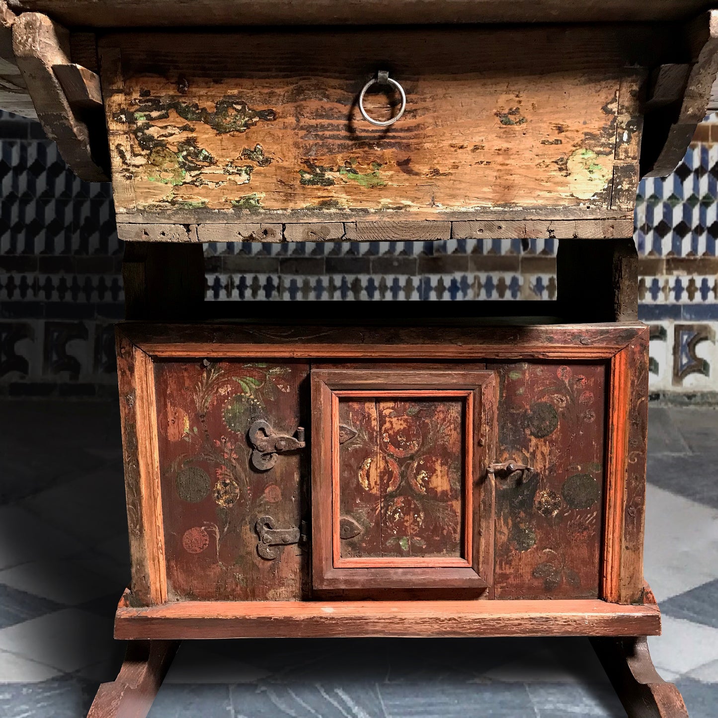 Swiss Alpine Folk Art “Box” Table c.1800