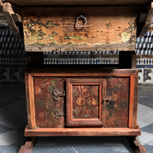 Swiss Alpine Folk Art “Box” Table c.1800