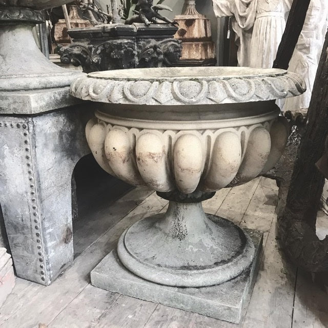 Pair of Large Scale Vintage Composite Urns