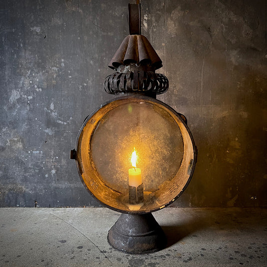 Rustic 19th Century Tin Candle Lantern