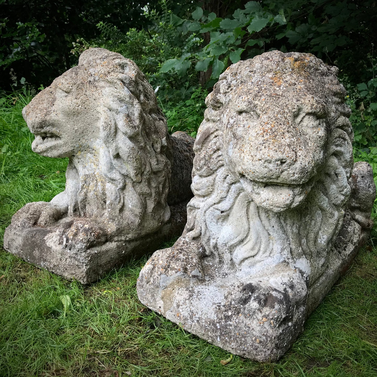 Pair of Recumbent Lions c.1930