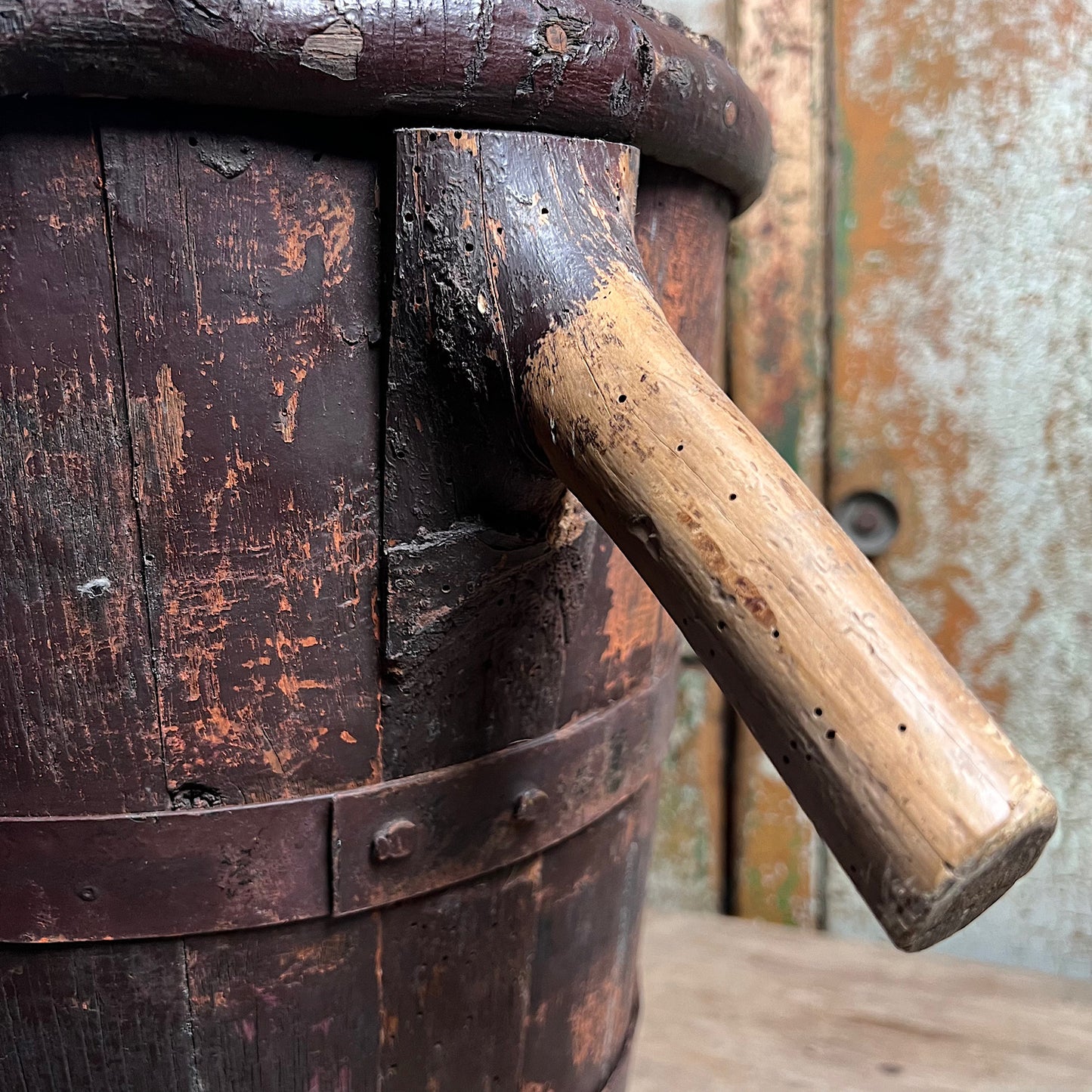 Wooden French Vineyard Grape Hod/Bucket Late 19th Century