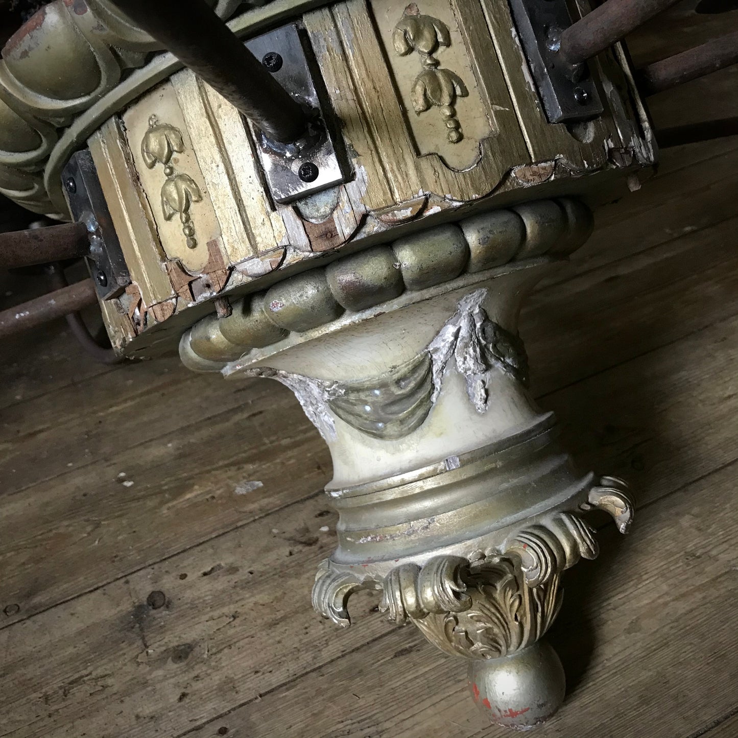 English Chandelier with Blacksmith Made Arms c.1780