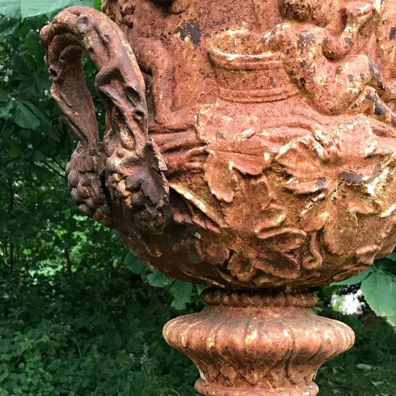 Rare Late 19th c. Handyside Garden Urn No.26 and Plinth