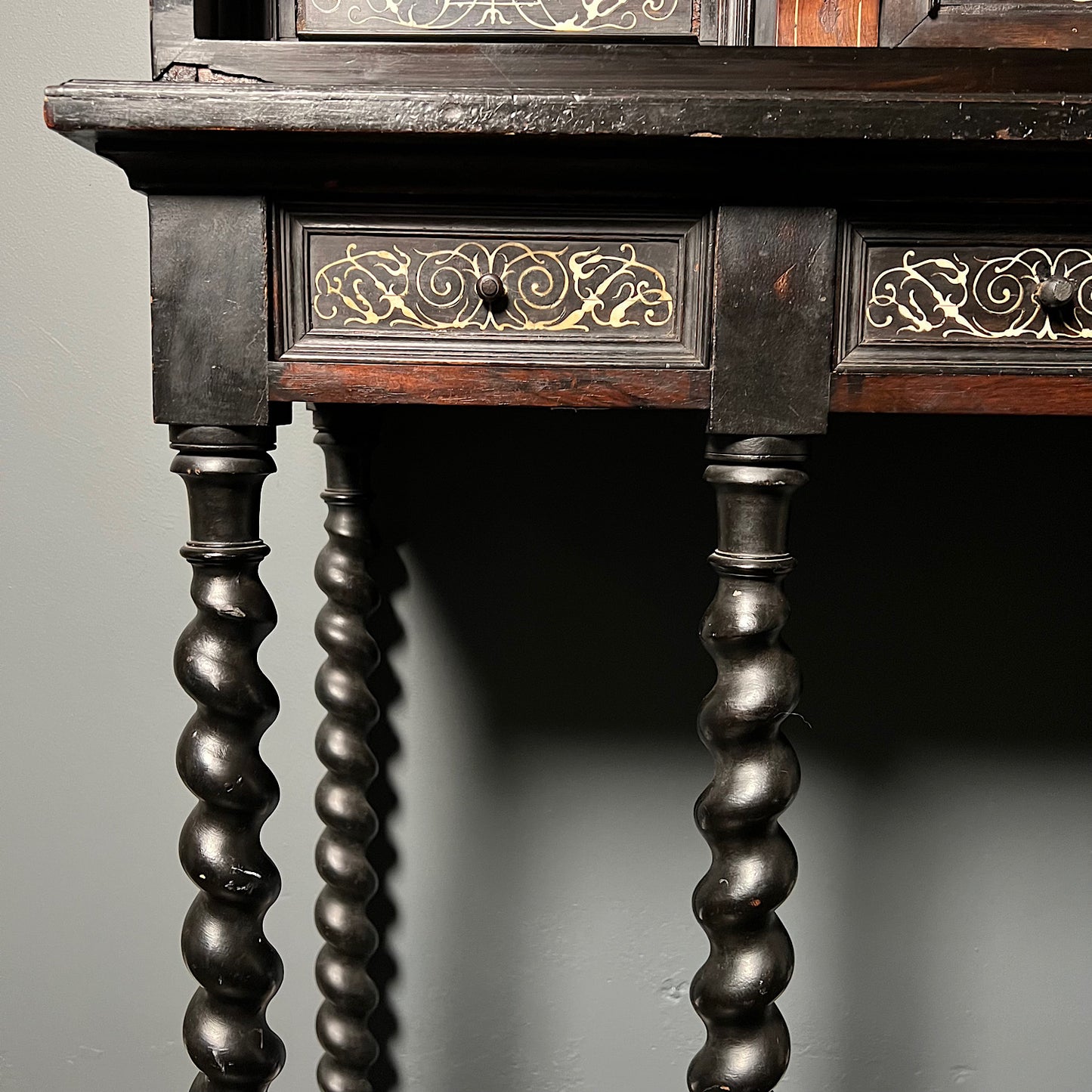 Italian Ebonised and Ivory Inlaid Cabinet on Stand c.1680