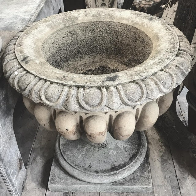 Pair of Large Scale Vintage Composite Urns