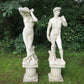 David and Shy Maiden Statue Pair on Columns