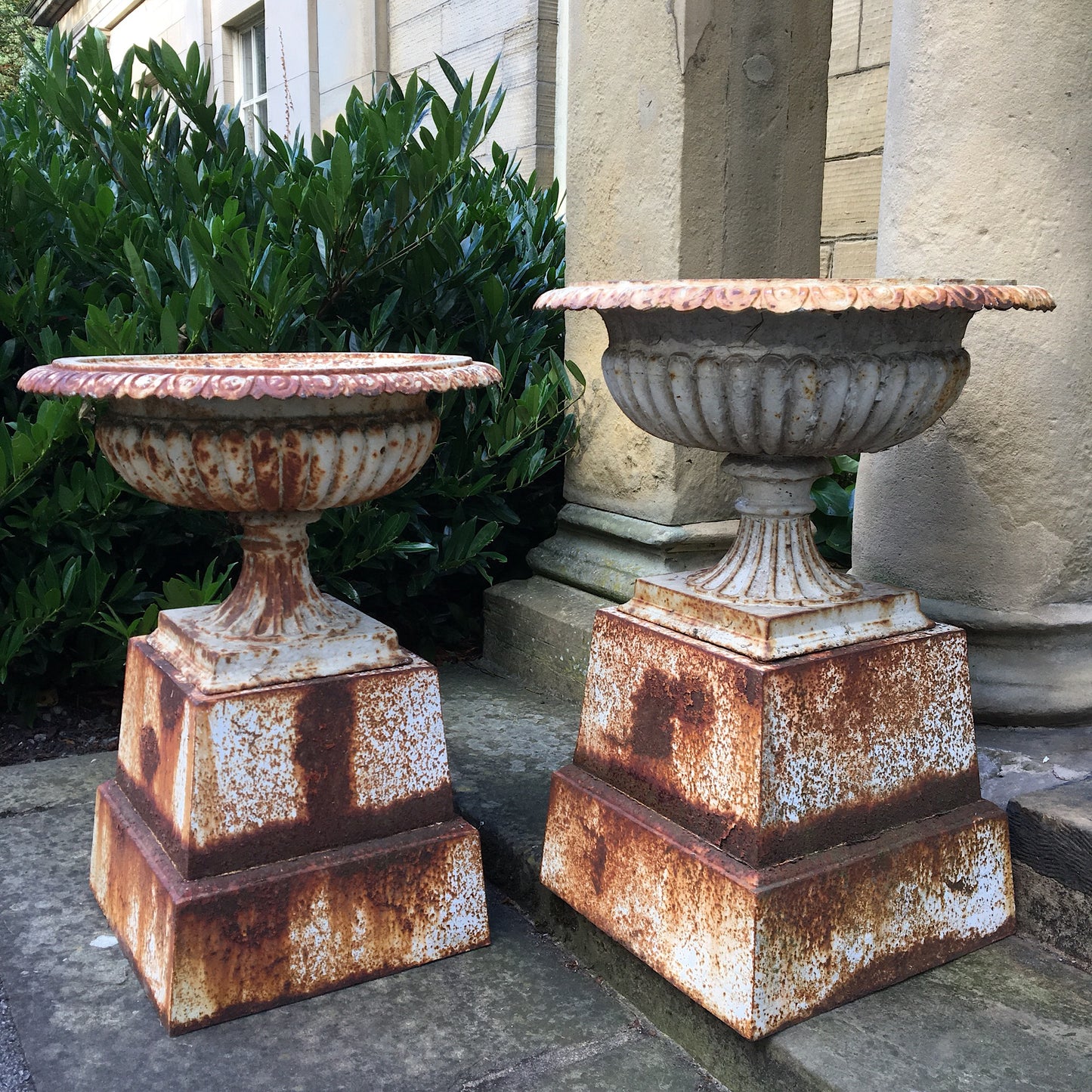 Pair of Classic Victorian Urns on Pedestals