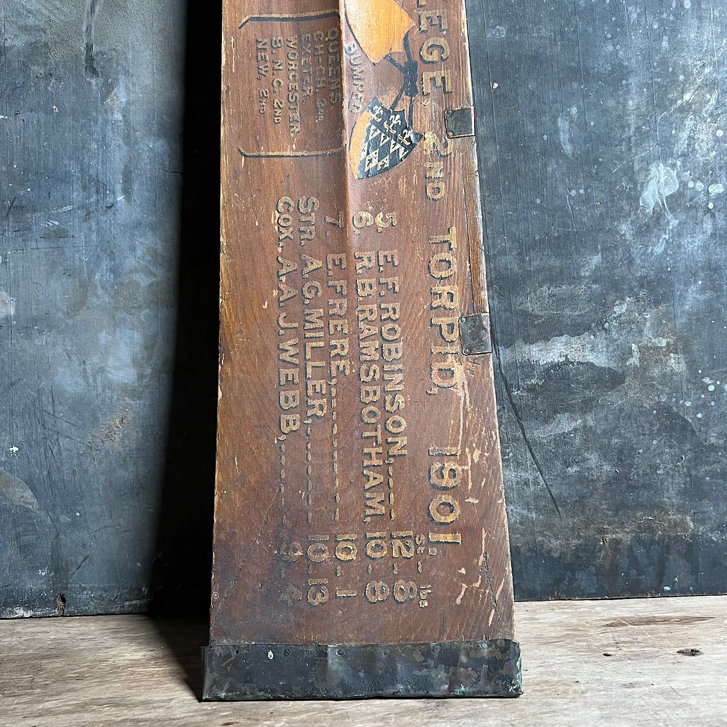 Edwardian Oxford University Presentation Rowing Oar d.1901