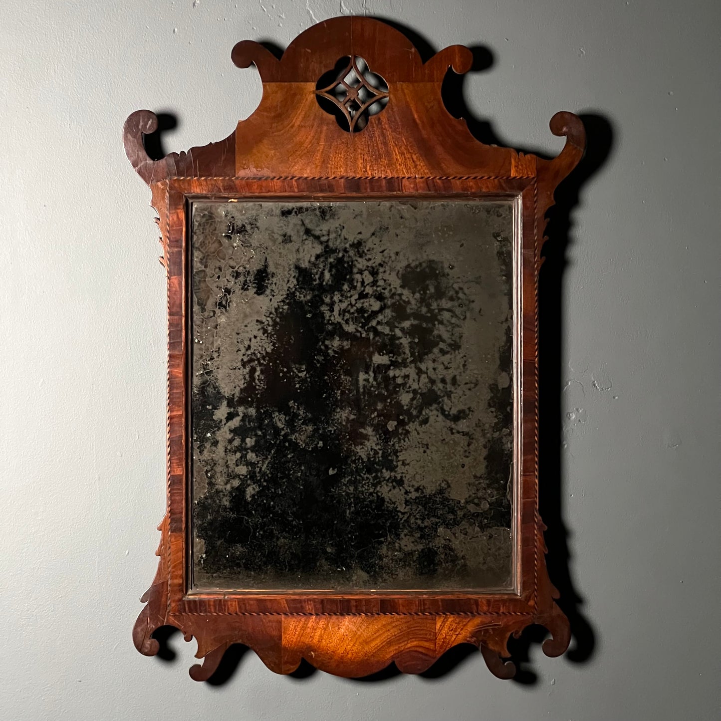 English George III Walnut Mirror c.1780