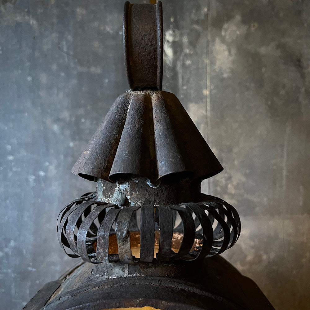 Rustic 19th Century Tin Candle Lantern