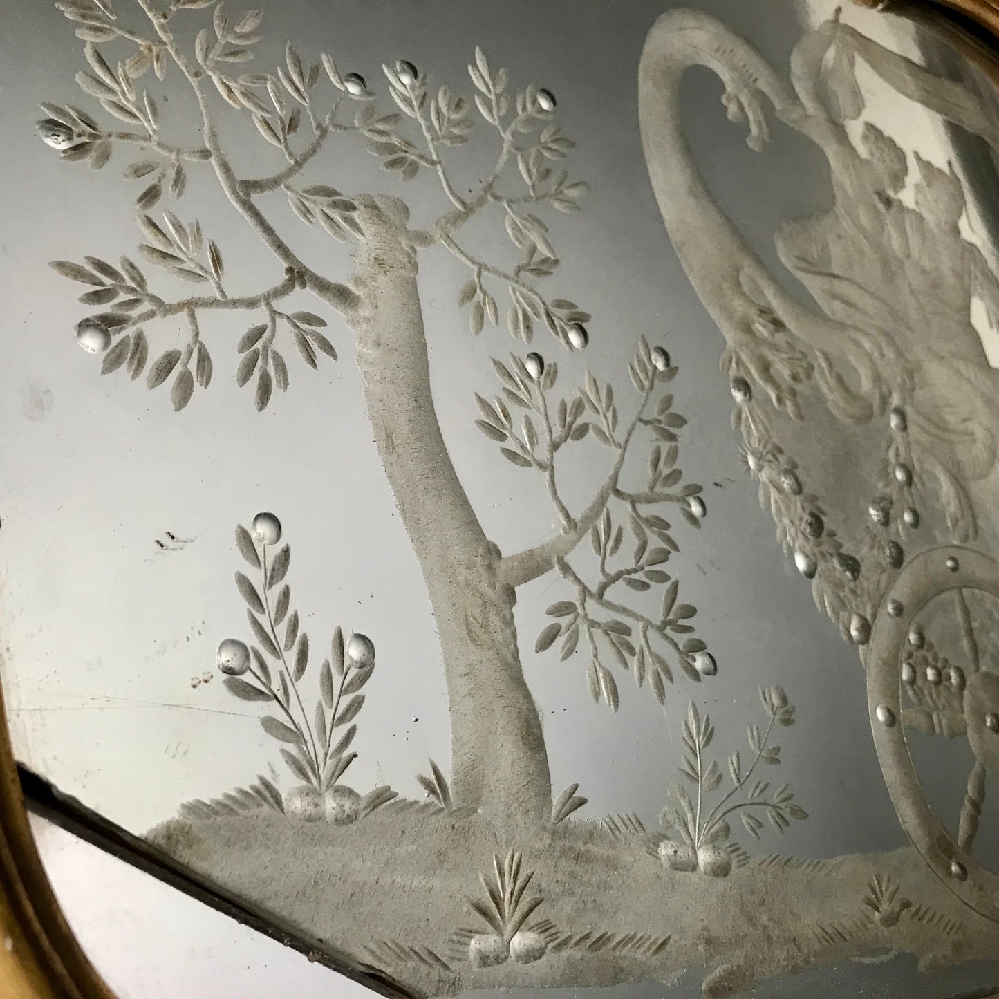 Venetian Murano Glass Engraved Sectional Mirror c.1780