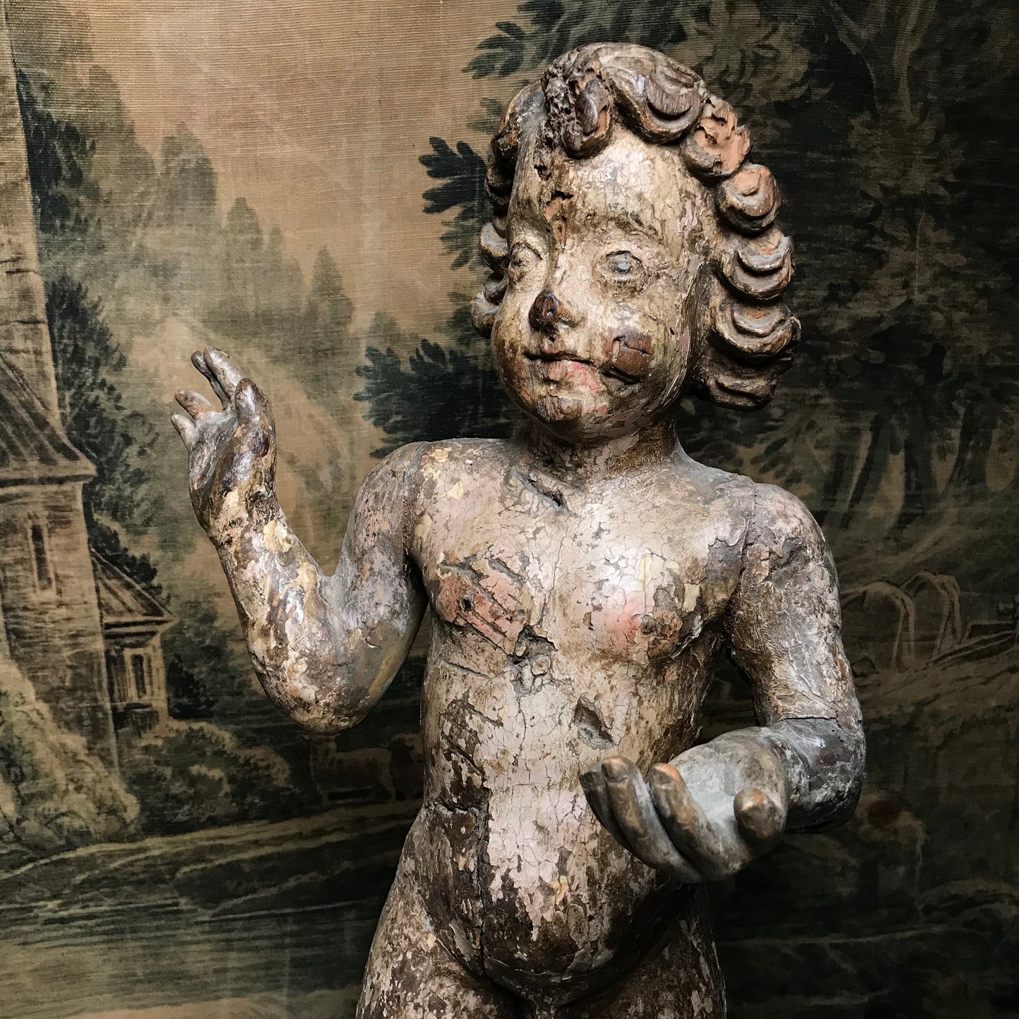 Polychromed Dancing Putto c.1680