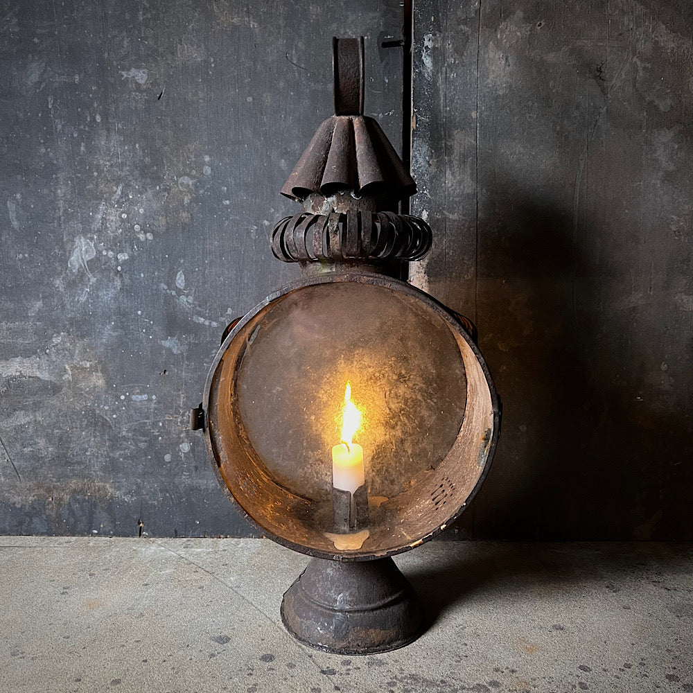 Rustic 19th Century Tin Candle Lantern