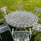 Victorian Round Garden Set with 6 Chairs in Aluminium, from Crowe Hall, Bath