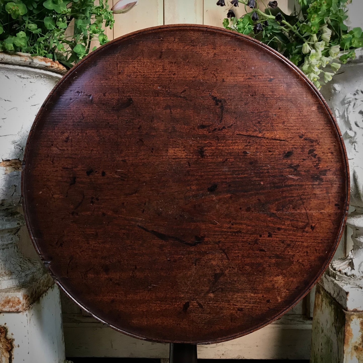 English Georgian Tilt Top Bird Cage Wine Table