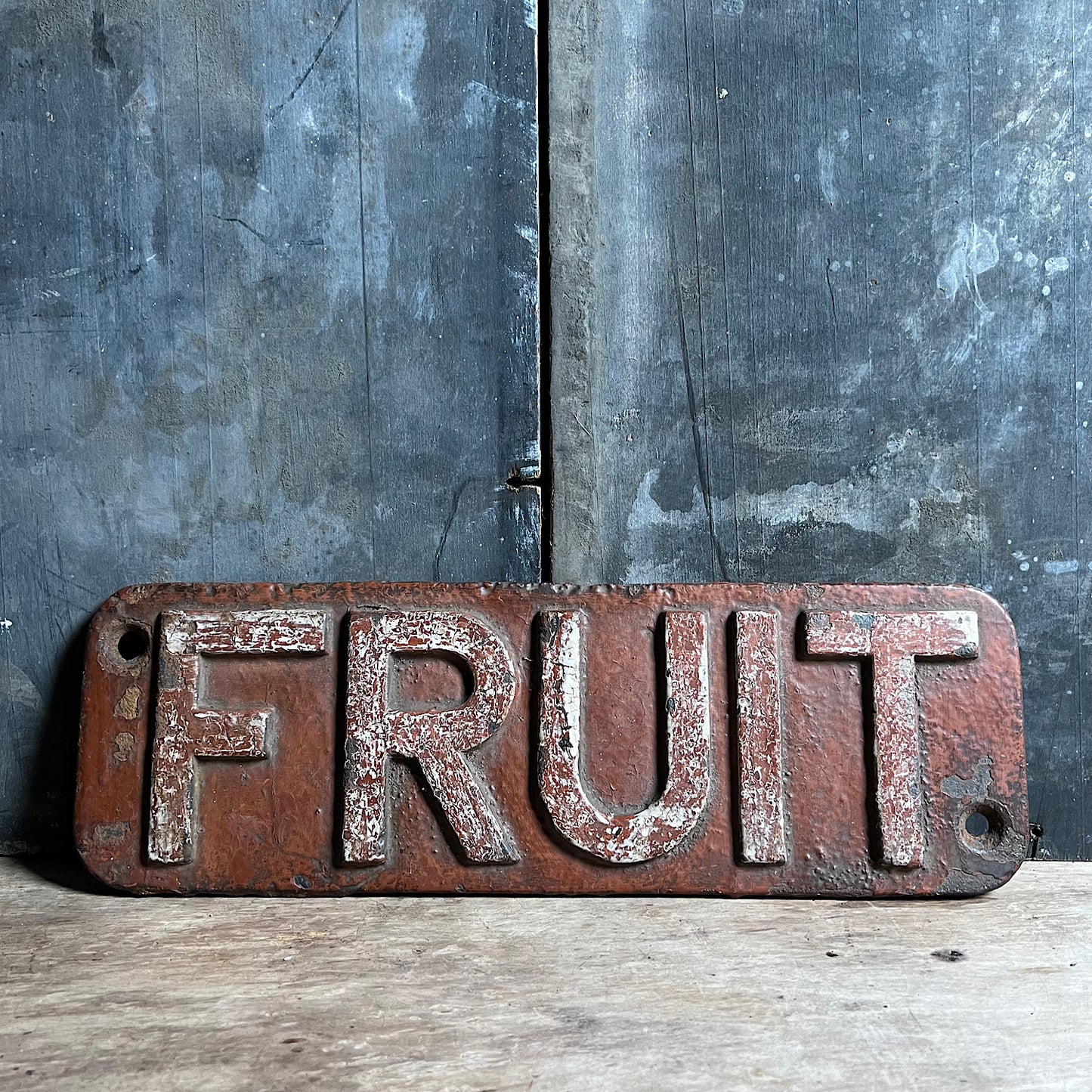 Cast Iron “FRUIT” Railway Sign c.1920