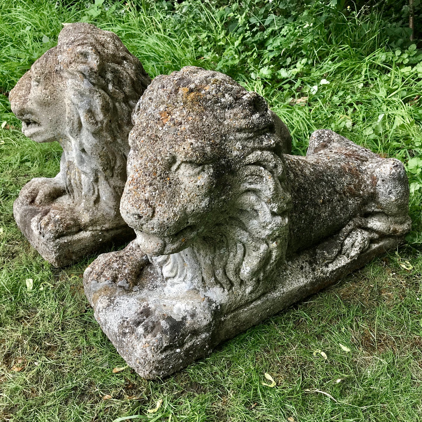 Pair of Recumbent Lions c.1930