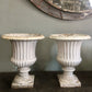 Pair of Victorian Cast Iron Fluted Urns