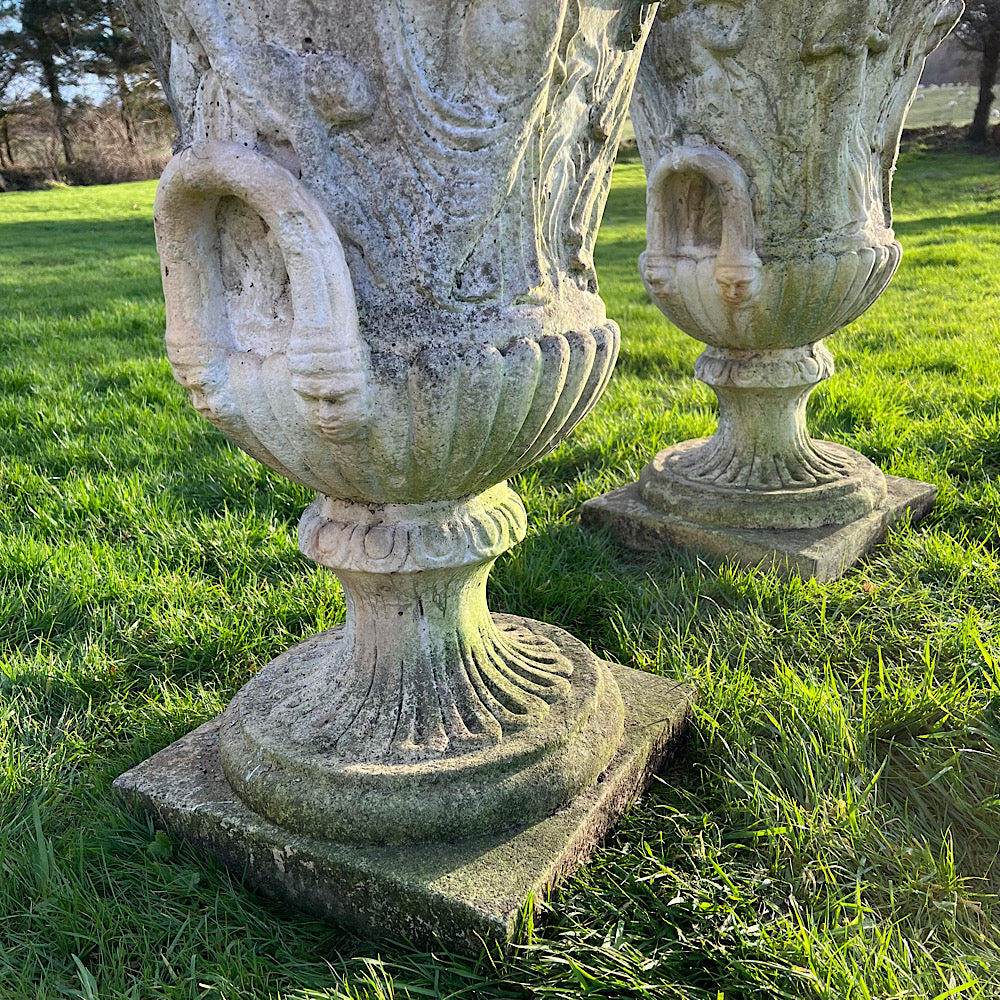 Pair of Large Lobed ‘Medici’ Urns