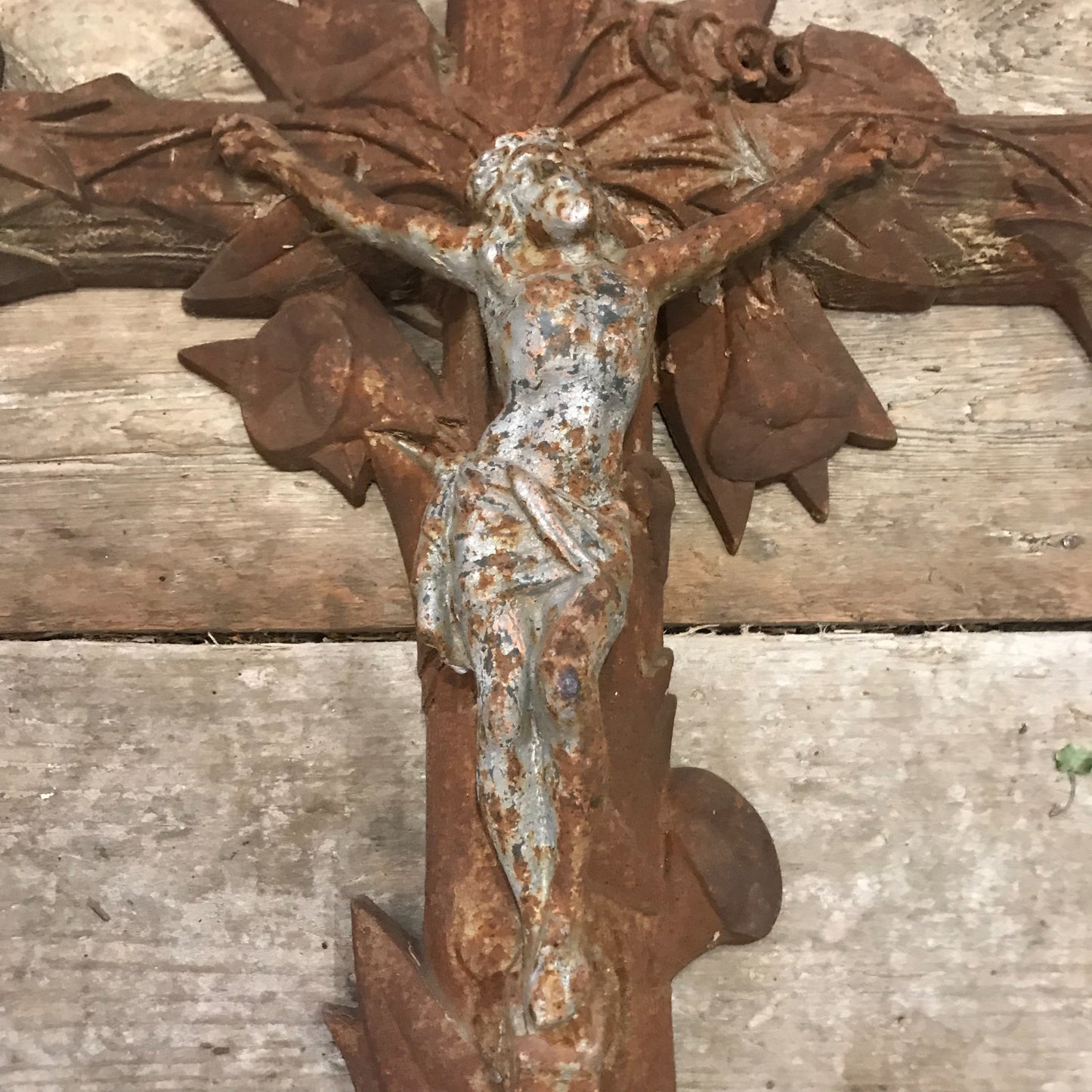 Cast Iron French Crucifix c.1880