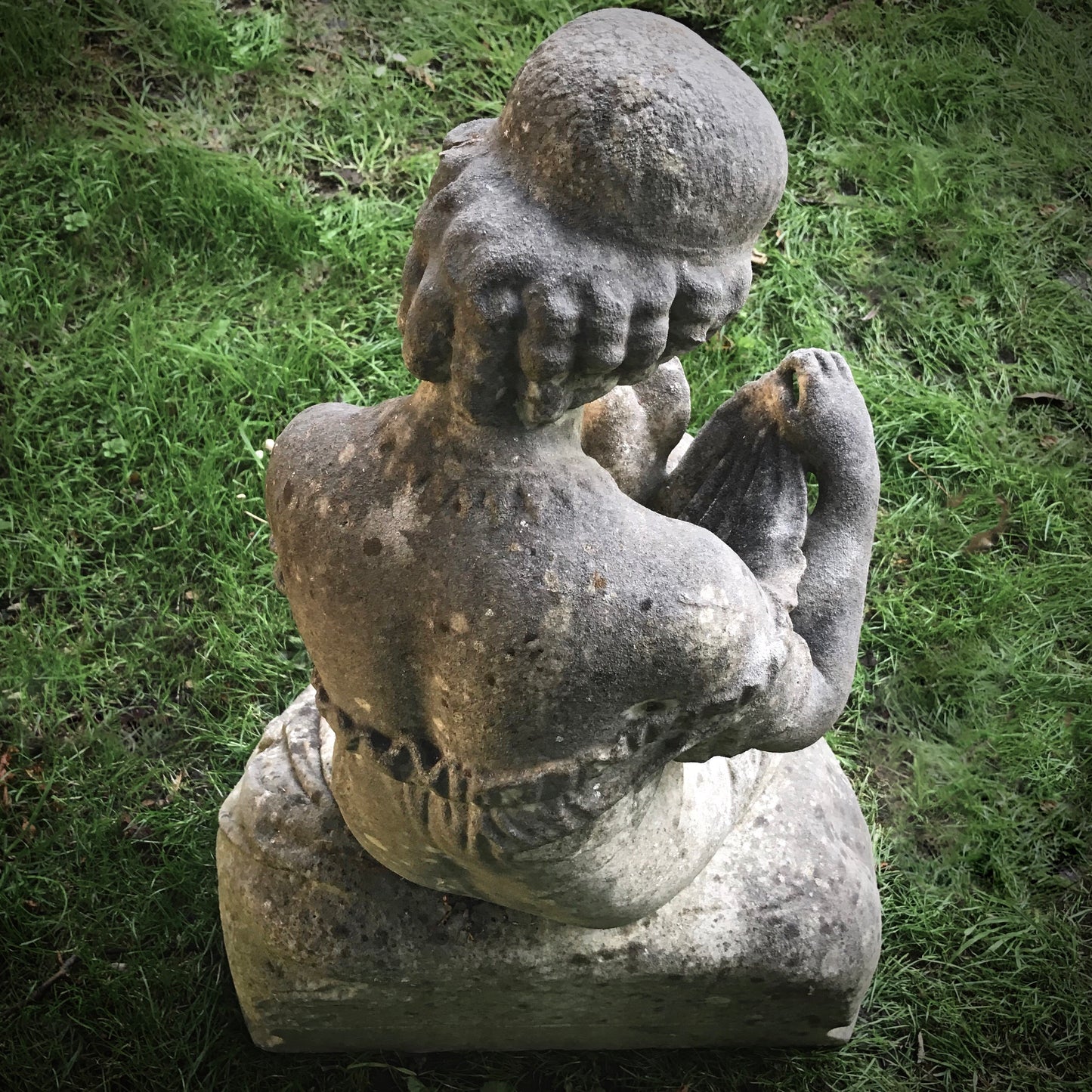 English Marble Statue of Young Maiden and Dove