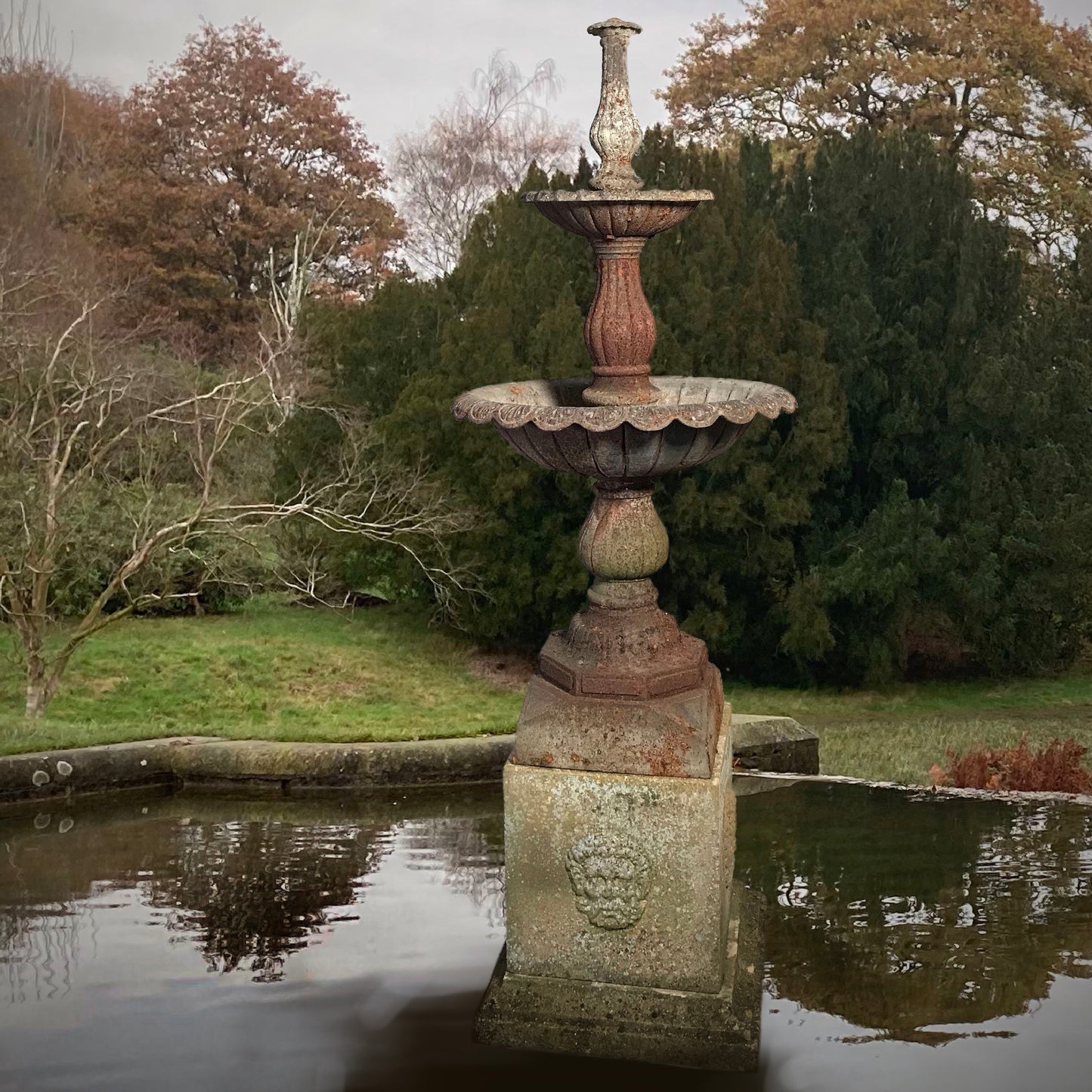 French Two-Tiered Cast Iron Fountain c.1860