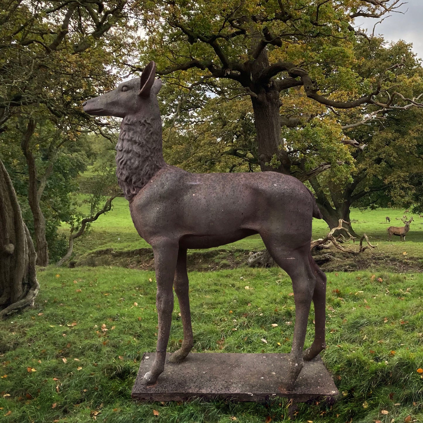 Cast Iron Red Doe Deer By The Robert Wood Foundry c.1860