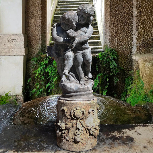 Lead Putti Duo Fountain c.1860