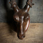 Carved Black Forest Wooden Folk Art Stag Head