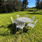 Victorian Round Garden Set with 6 Chairs in Aluminium, from Crowe Hall, Bath