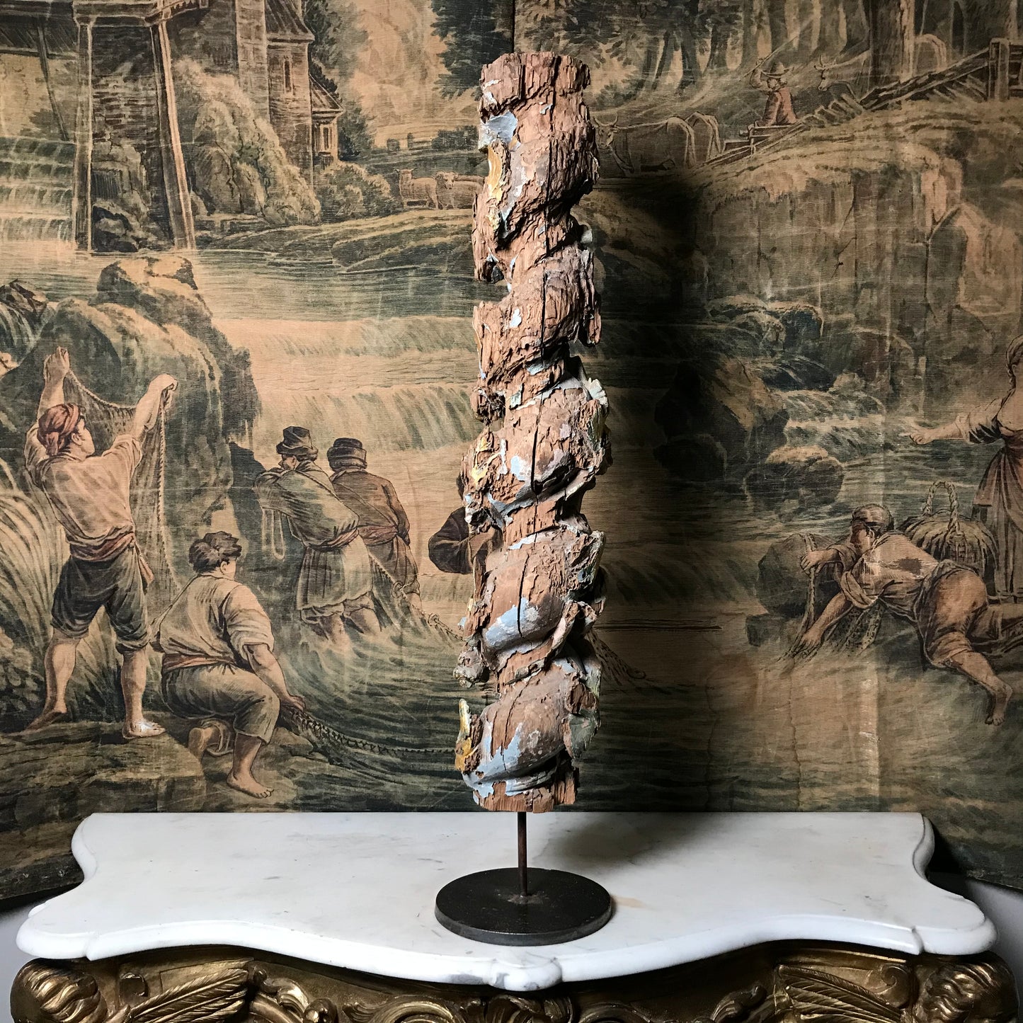 Italian Baroque Solomonic Column with Vines & Putti c.1720