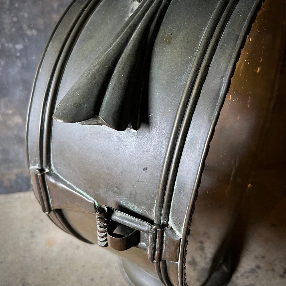 Large 19th Century Rustic Provincial Brass Candle Lantern