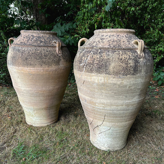Pair of Large Greek Terracotta 'Pithoi' Jars