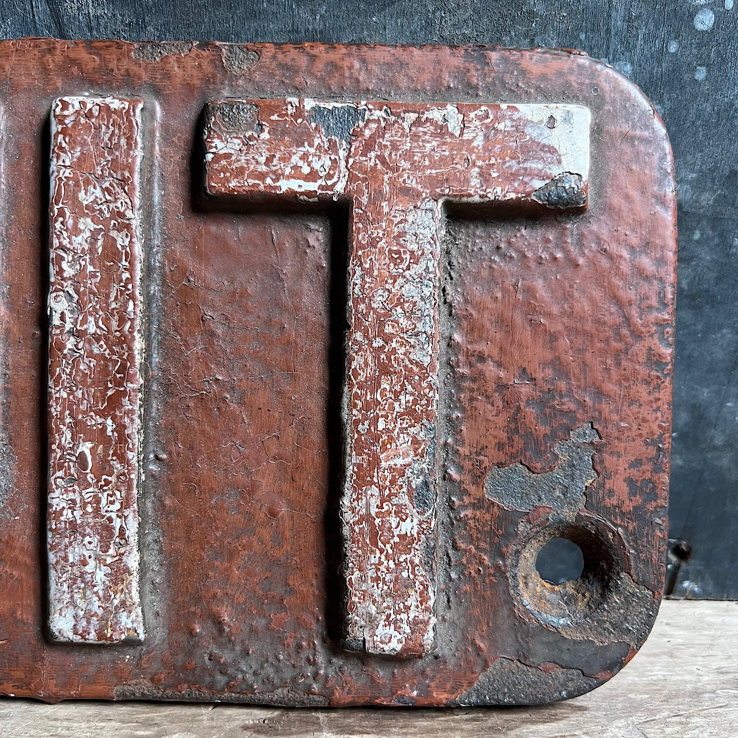 Cast Iron “FRUIT” Railway Sign c.1920