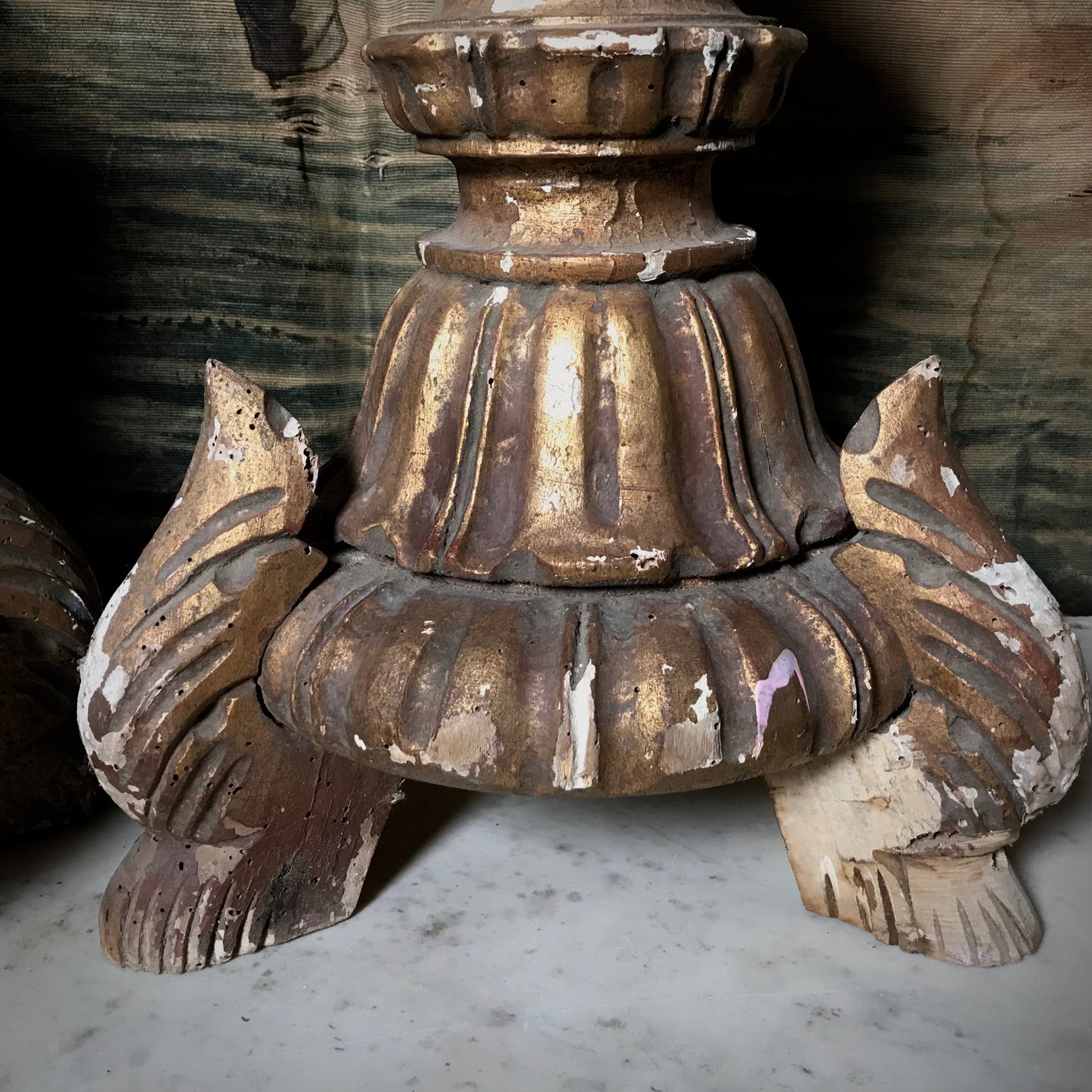 Pair of Large Floor Standing Italian Gilded Candlesticks c.1880