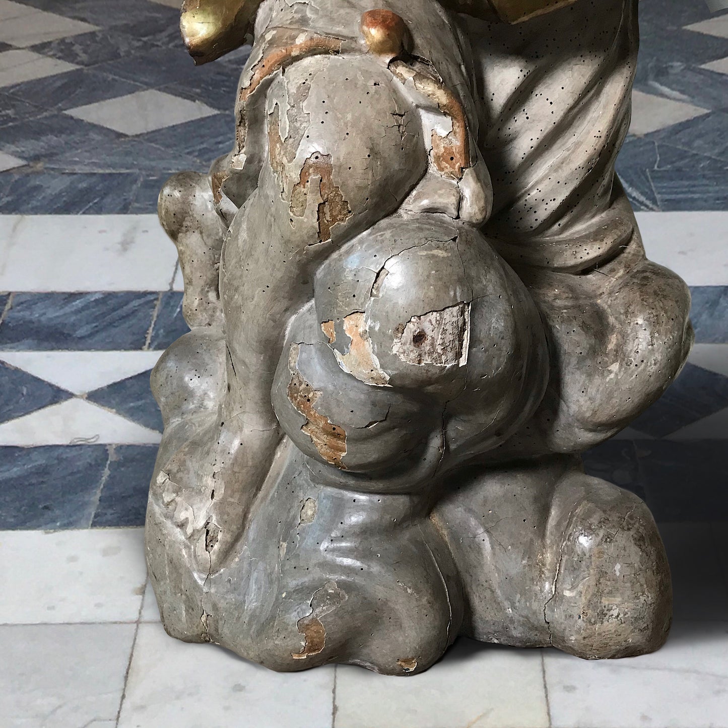 Pair of Exceptional Venetian Polychrome Angels Late 17th Century