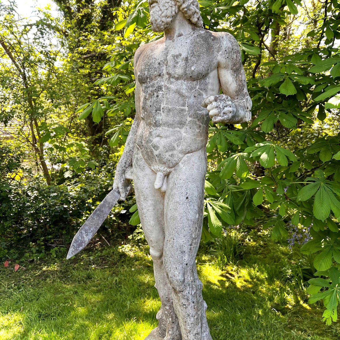 Riace Warrior Statue with Plinth c.1920