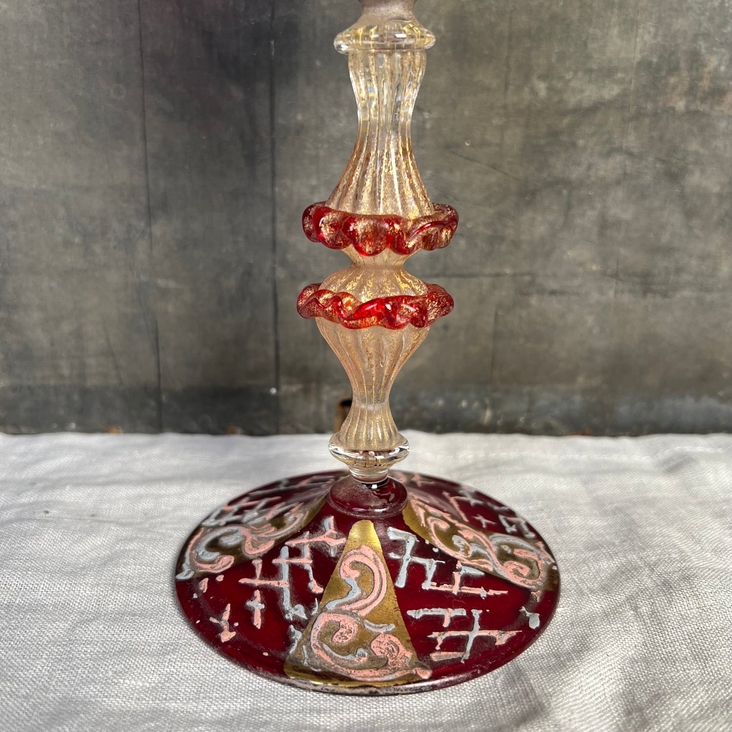 Stunning Collection of Five Venetian Murano Goblets