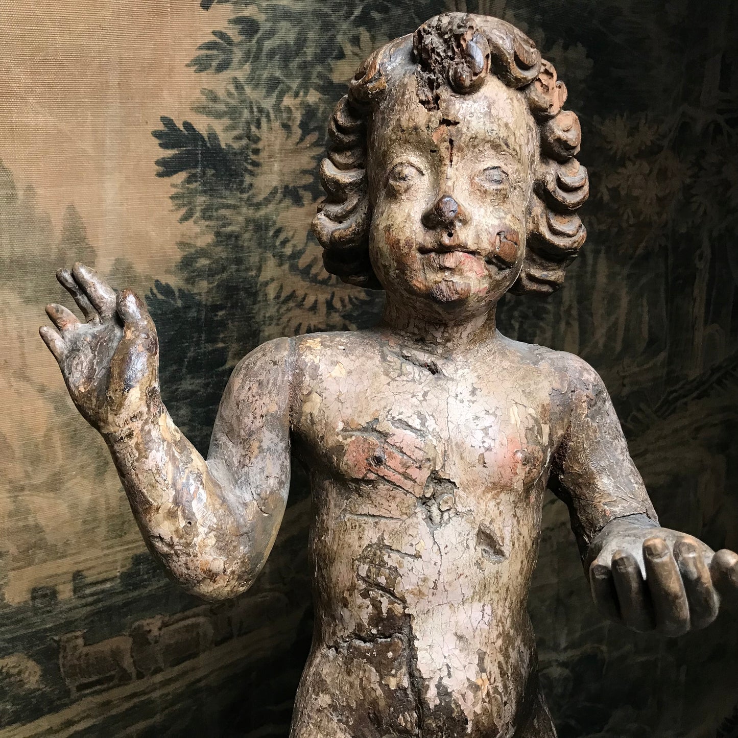 Polychromed Dancing Putto c.1680