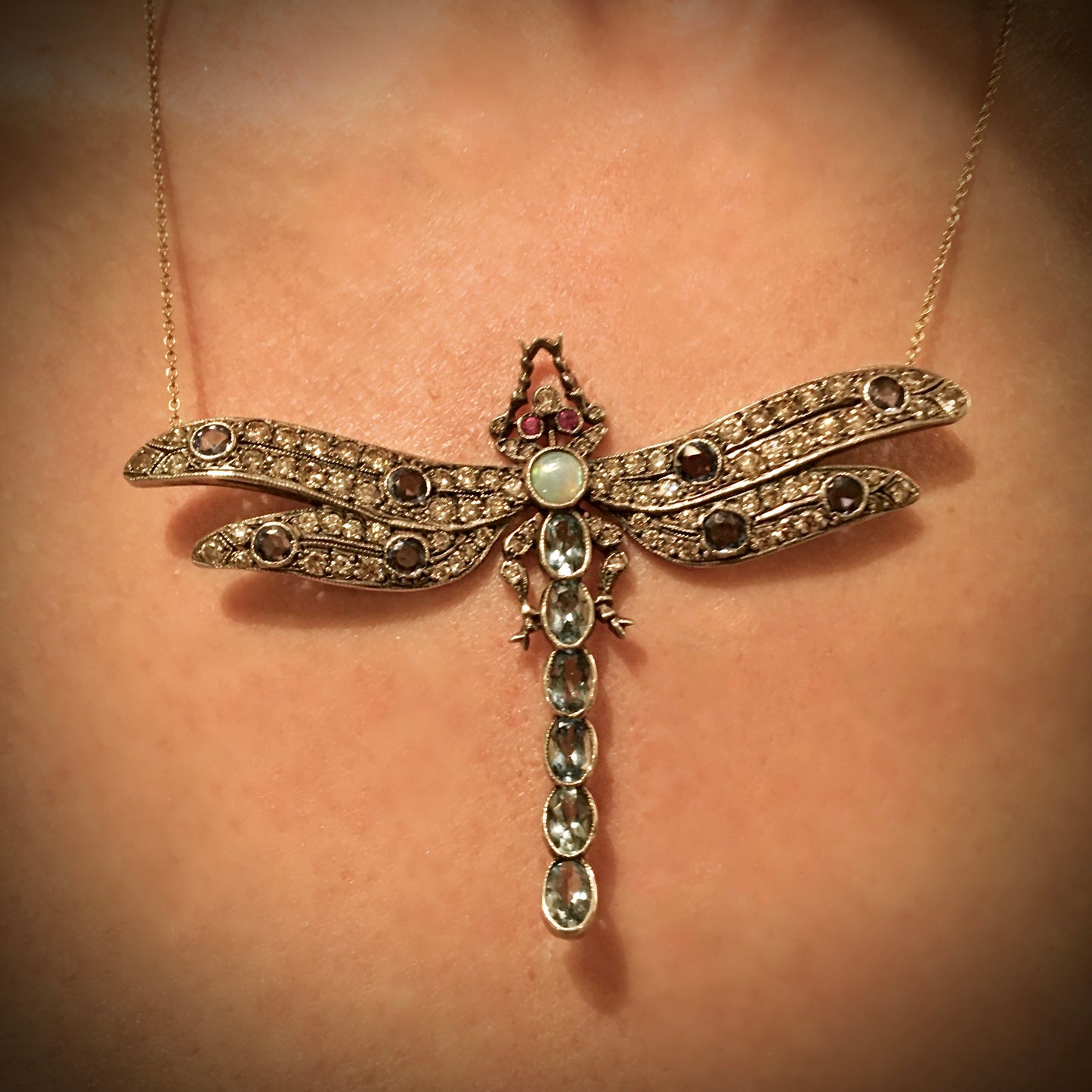 Diamond Dragonfly Necklace