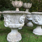 Set of Seven Lion Mask Urns