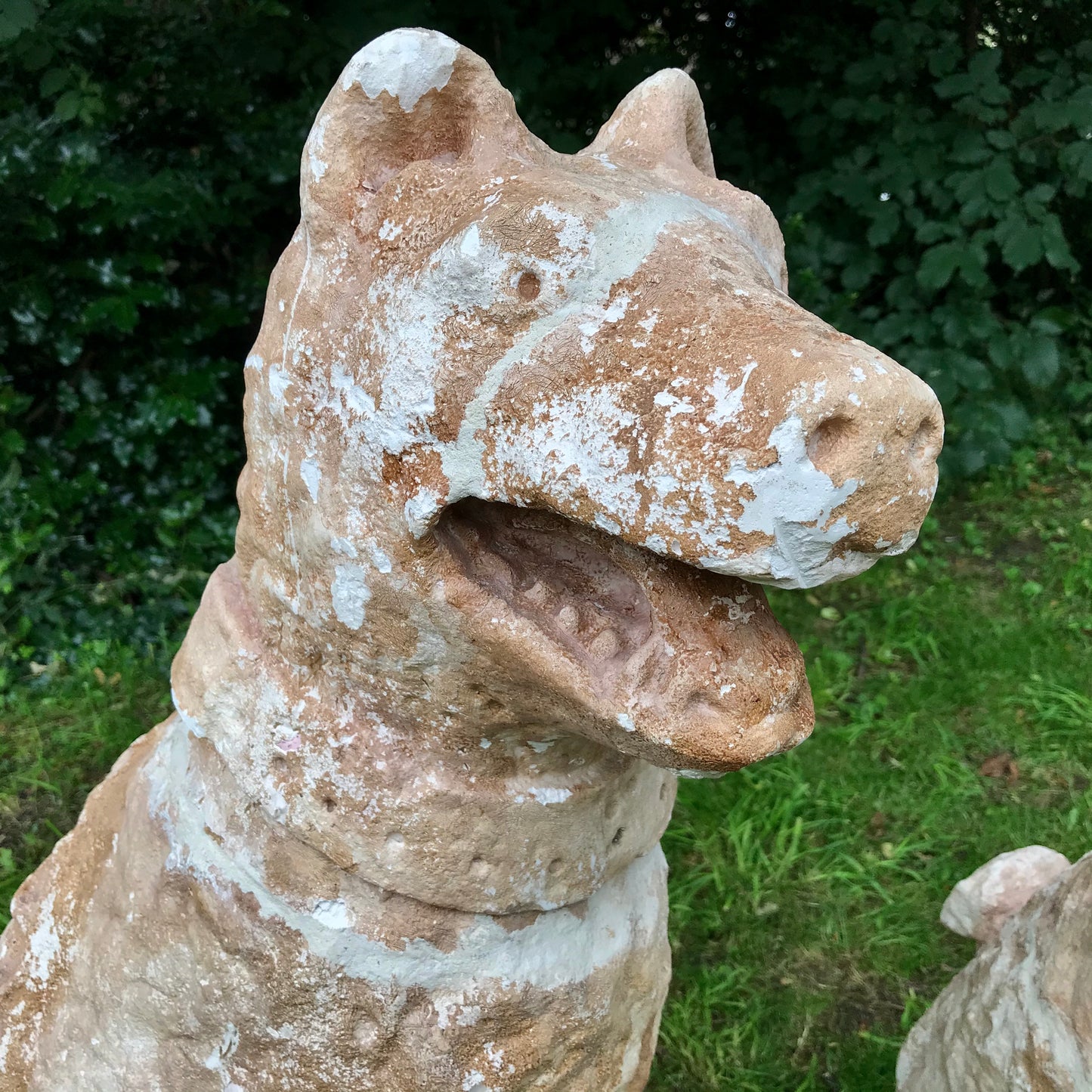 Pair of Plaster Maquette Grotesque Hounds